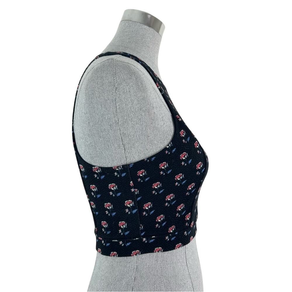 Hollister black and floral high neck crop top - Picture 5 of 8